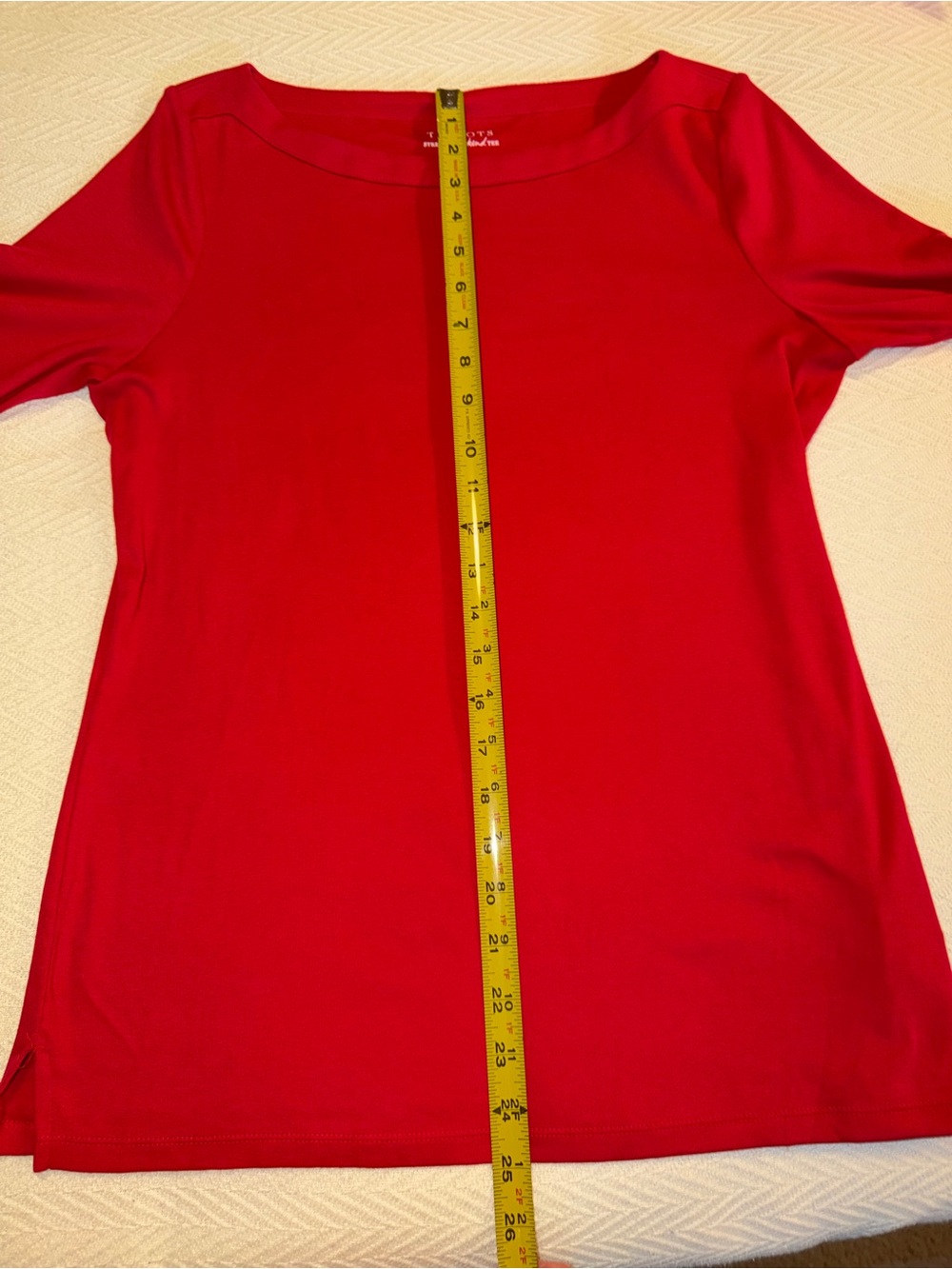 Talbots Classic Stretch Weekend Red Tee - Picture 5 of 5